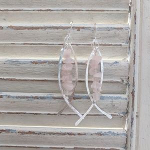 ☑️Sold ☑️Rose quartz and sterling silver earrings